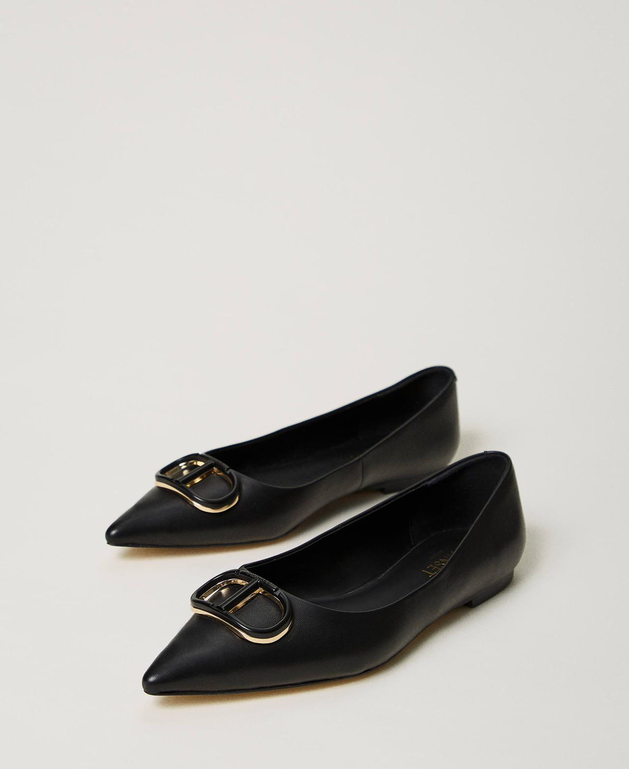 Scee by twin set Ballerine in pelle con Oval T Novità