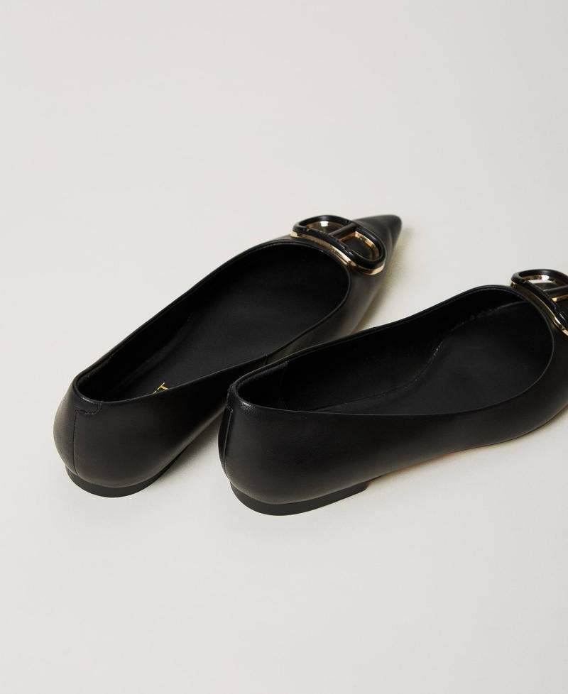Scee by twin set Ballerine in pelle con Oval T Novità