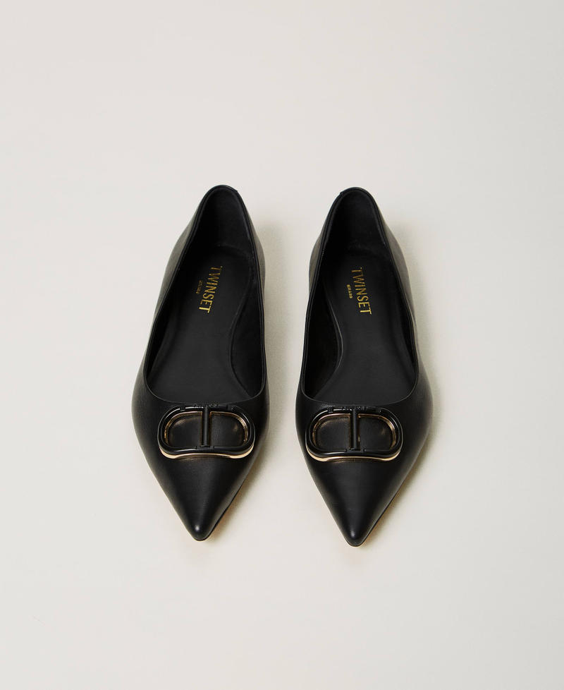 Scee by twin set Ballerine in pelle con Oval T Novità