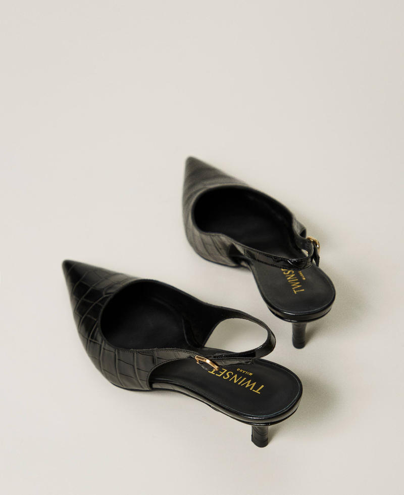Scee by twin set Décolleté sling back a stampa cocco Prezzo basso