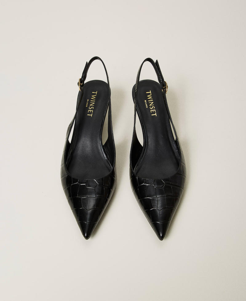 Scee by twin set Décolleté sling back a stampa cocco Prezzo basso