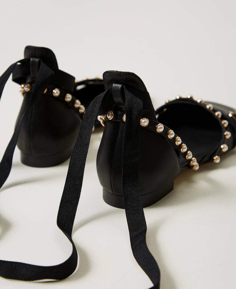 Scee by twin set Ballerine con perle e nastri Offerta