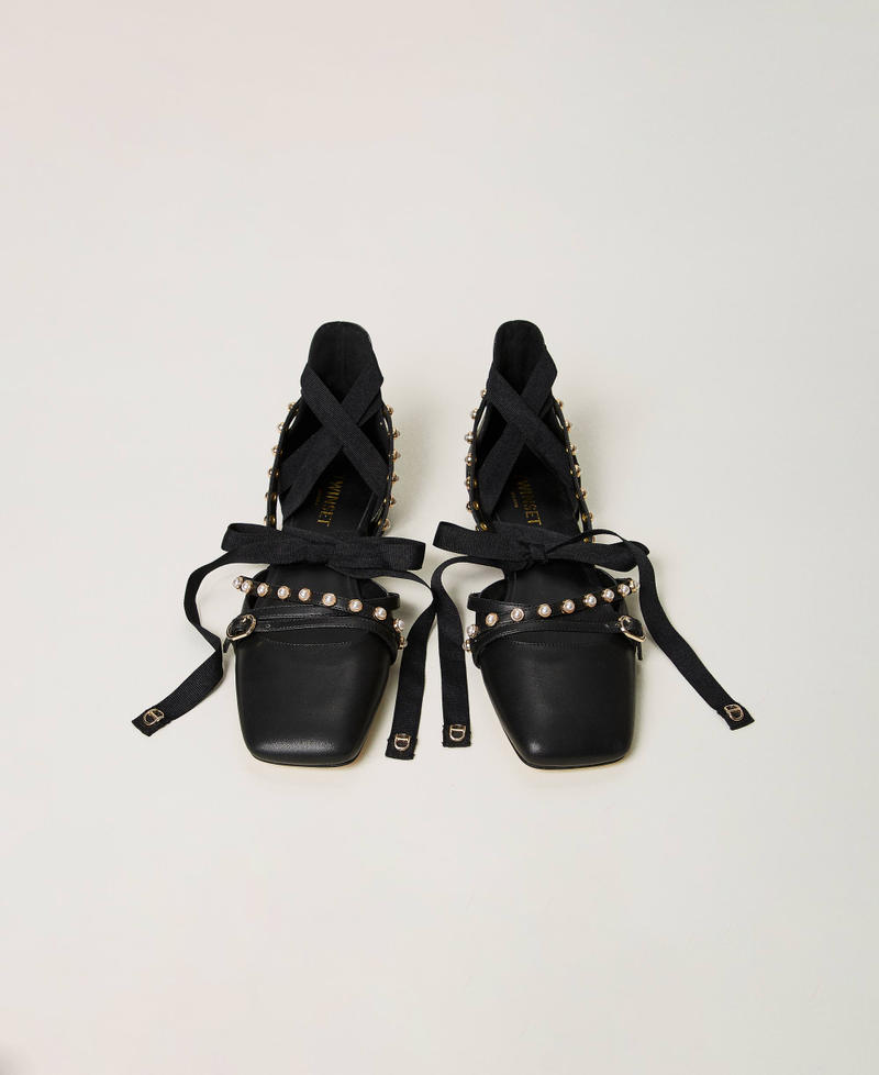 Scee by twin set Ballerine con perle e nastri Offerta