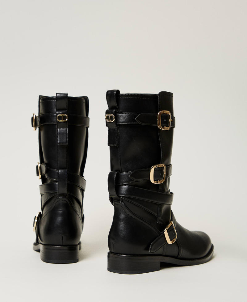 Scee by twin set Stivali biker con cinturini Saldi Di Fabbrica