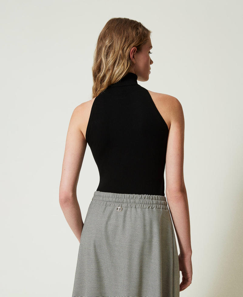Scee by twin set Top halter fitted in maglia Vendite Flash