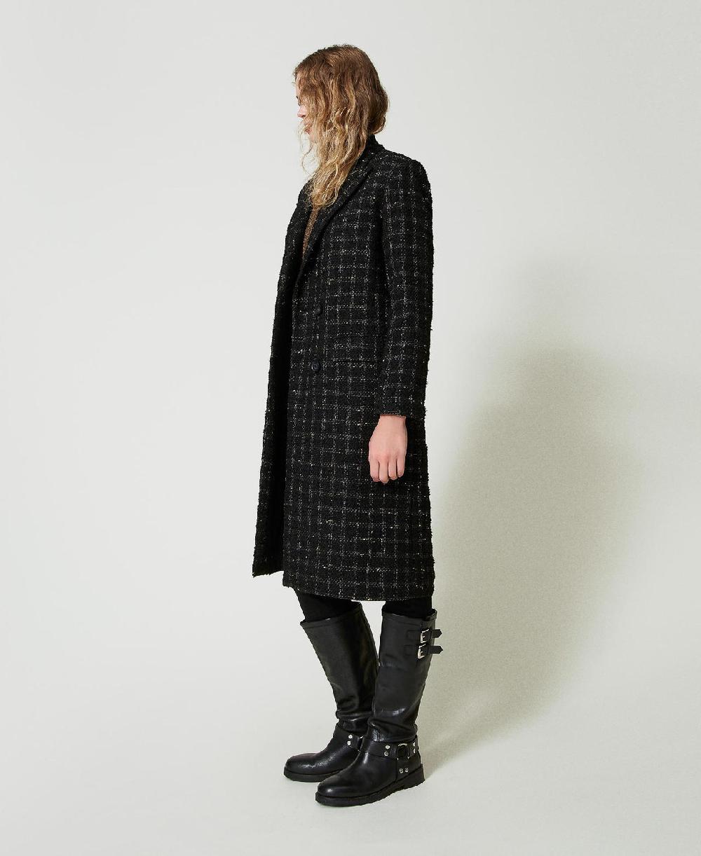 Scee by twin set Cappotto bouclé a disegno check Nuova