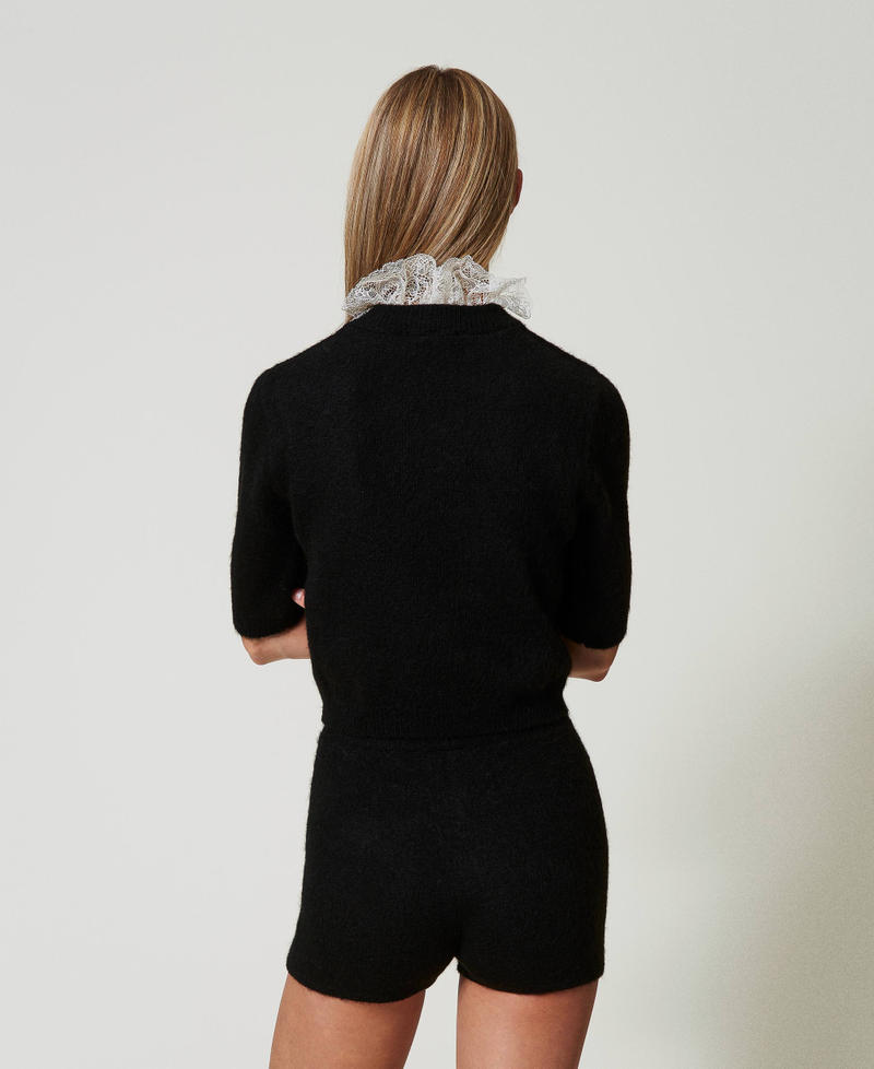 Scee by twin set Maglia 'Charlotte' in misto mohair con pizzo Italy