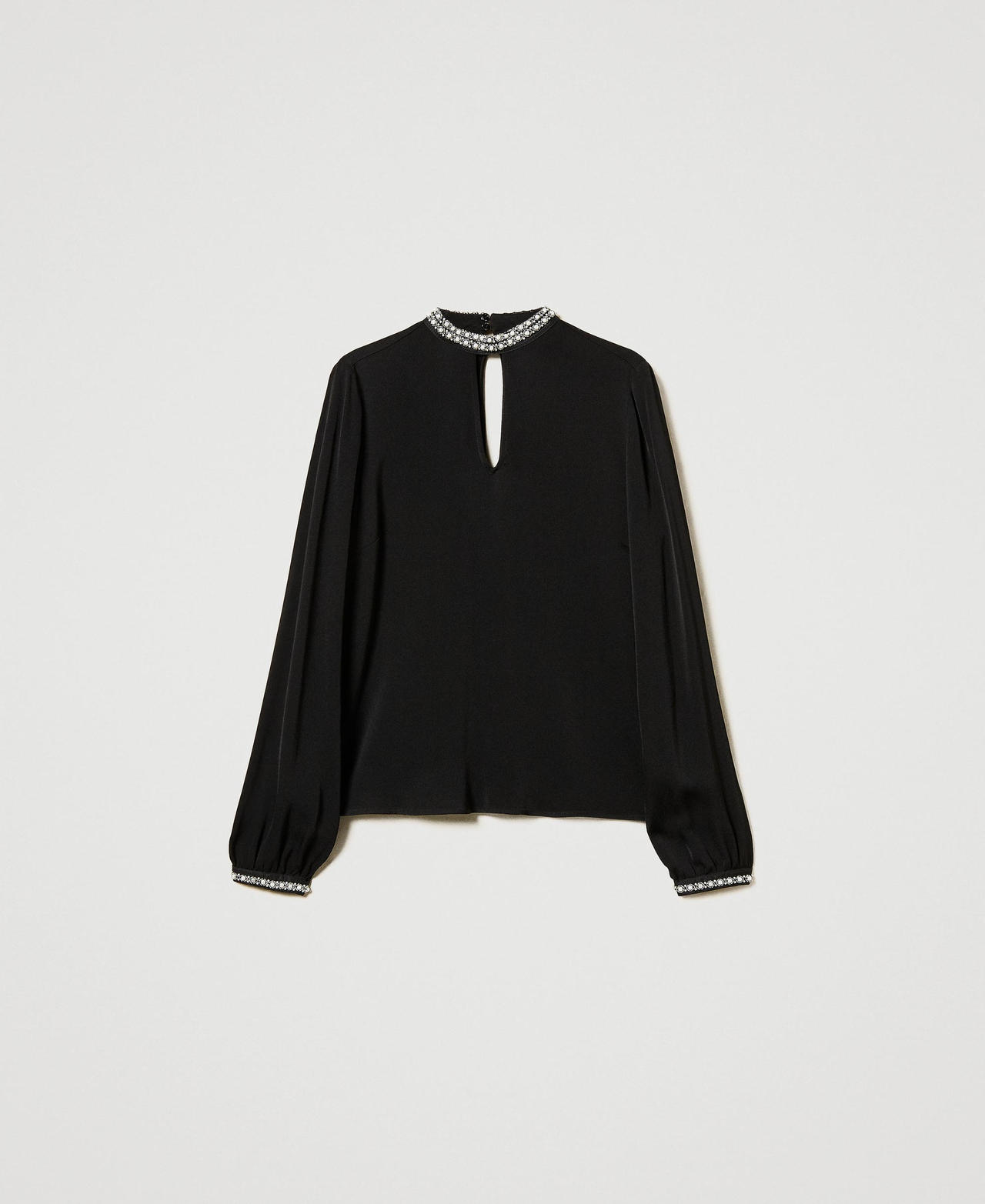 Scee by twin set Blusa in crêpe con ricami