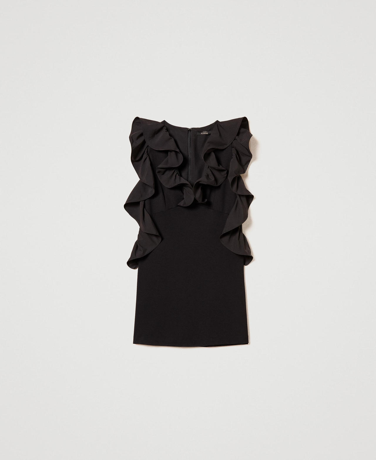 Scee by twin set Abito corto con volant in georgette