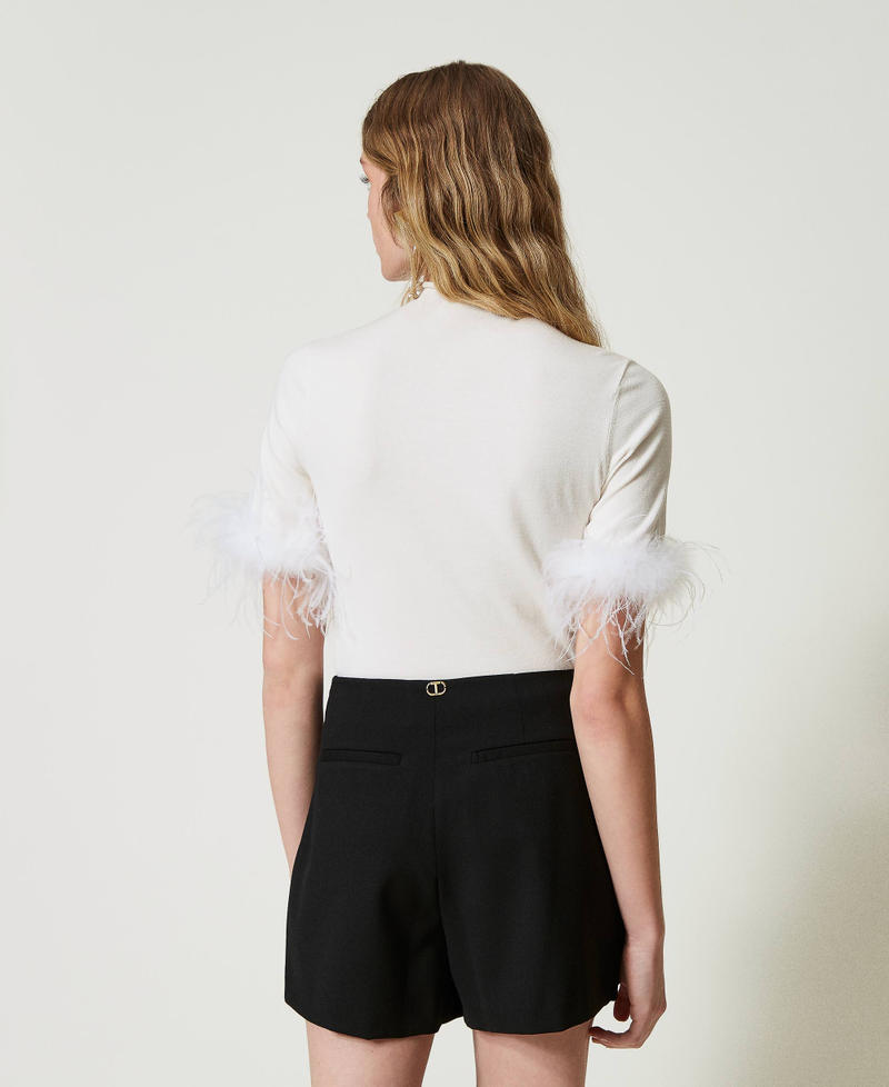 Scee by twin set Maglia lupetto con piume Pezzi Unici