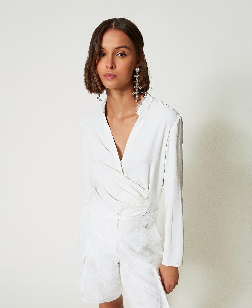 Scee by twin set Blusa in crêpe de Chine riciclato Soddisfazione Garantita