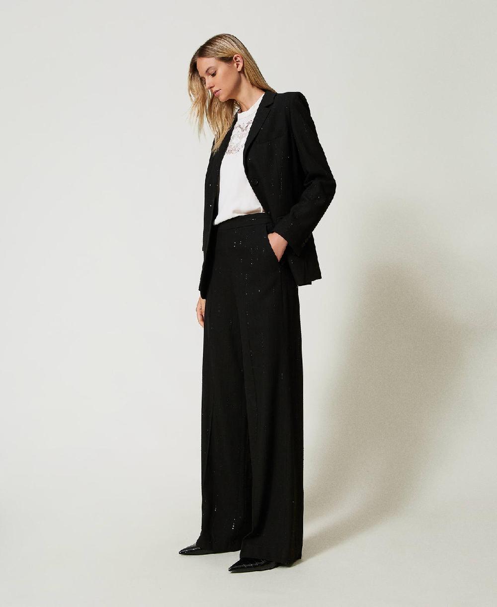 Scee by twin set Pantaloni in panno con paillettes Negozi Online