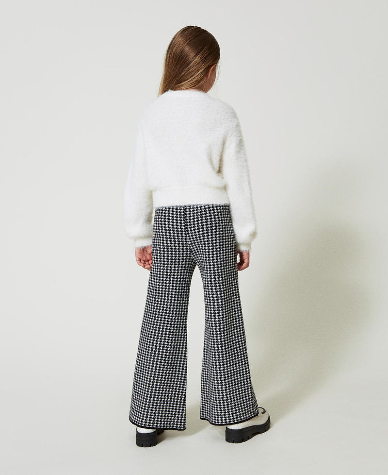 Scee by twin set Pantaloni in maglia jacquard pied de poule Sottocosto