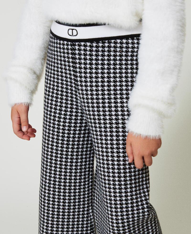 Scee by twin set Pantaloni in maglia jacquard pied de poule Sottocosto