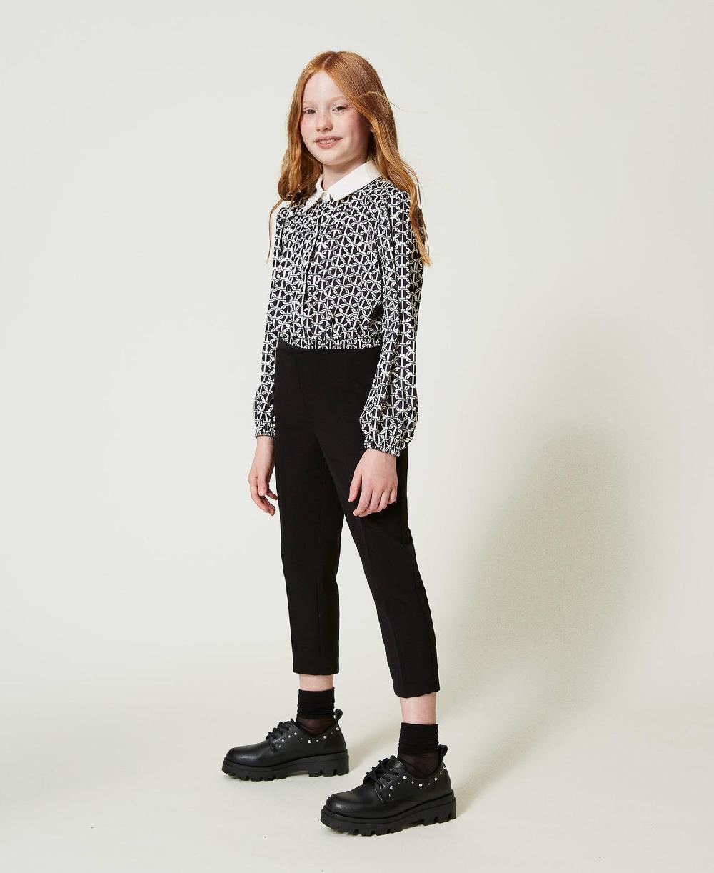 Scee by twin set Pantaloni a sigaretta in flanella Negozi Online