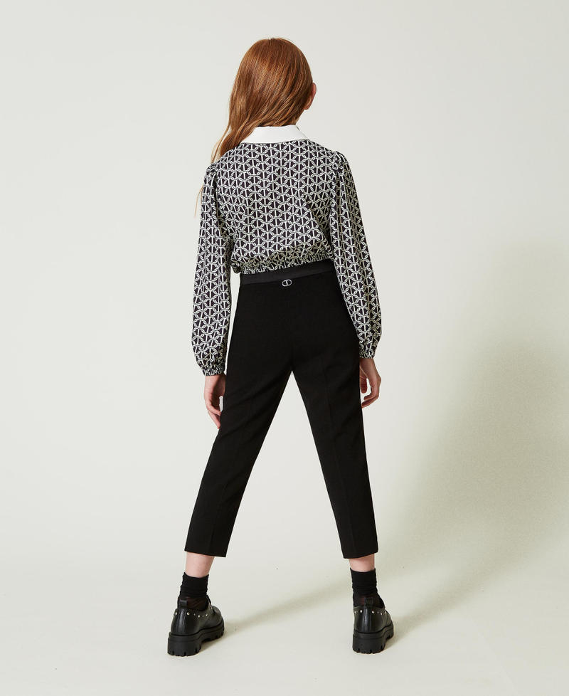 Scee by twin set Pantaloni a sigaretta in flanella Negozi Online