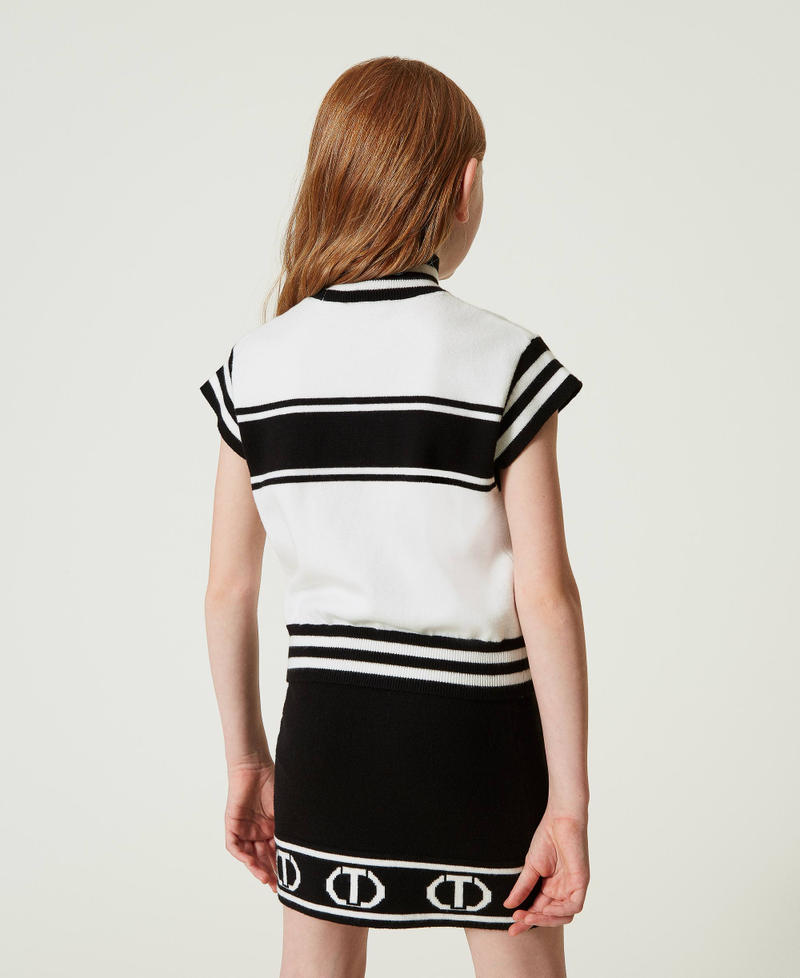 Scee by twin set Gonna corta in maglia con Oval T jacquard Economico