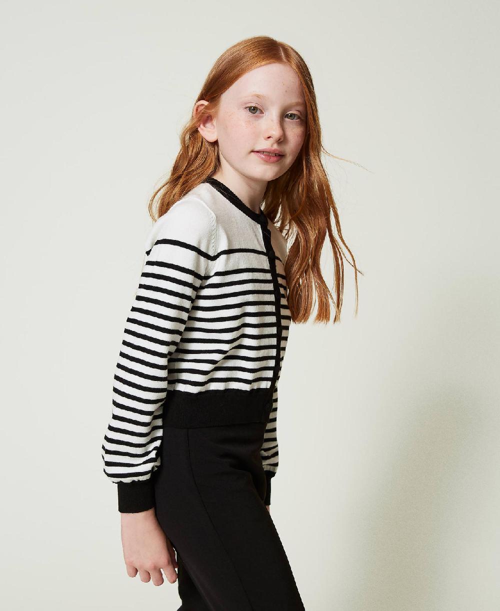 Scee by twin set Cardigan a righe con logo jacquard Online