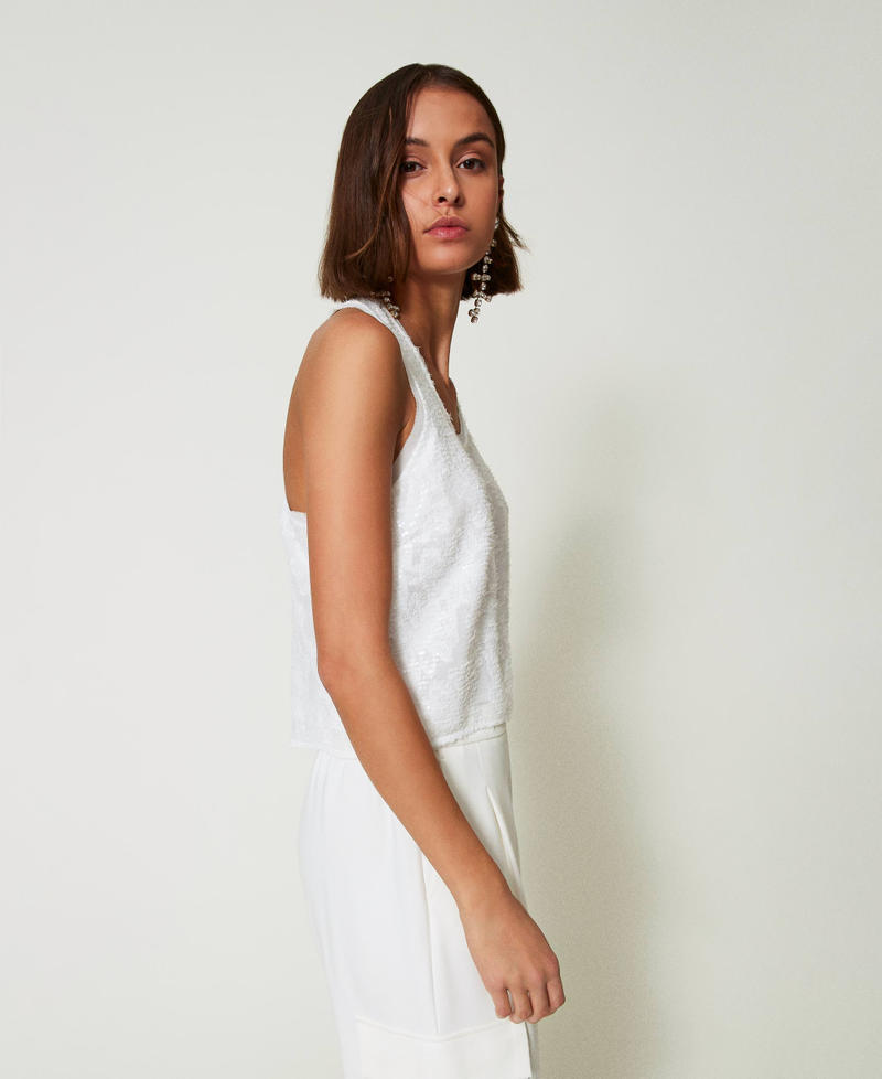 Scee by twin set Top a canotta in full paillettes Nuova