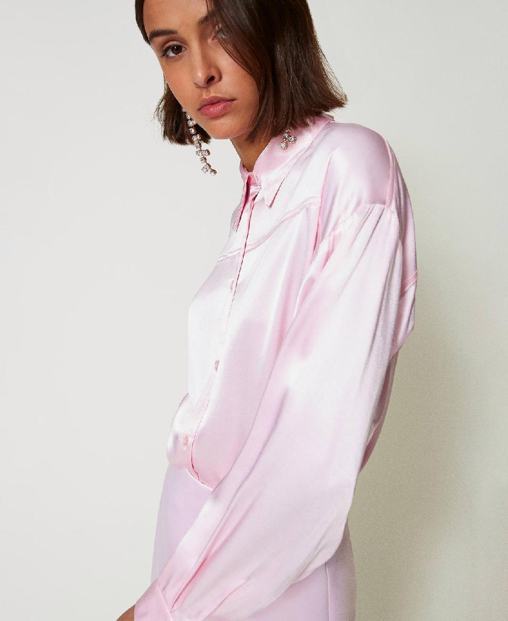Scee by twin set Camicia in raso martellato Qualità