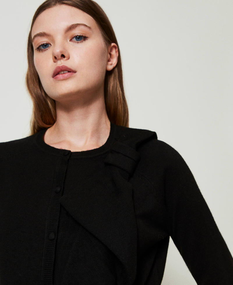Scee by twin set Cardigan in misto lana con maxi fiocco Qualità Garantita