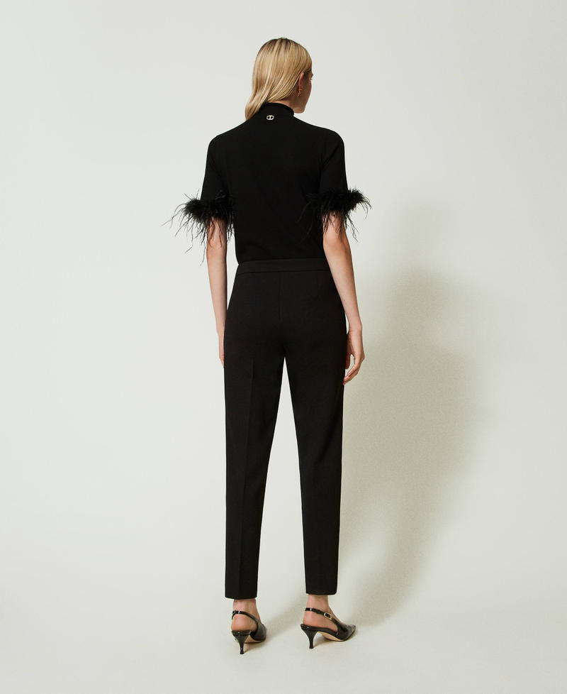 Scee by twin set Pantaloni con cinturino Oval T e piega Sconto di tempo limitato