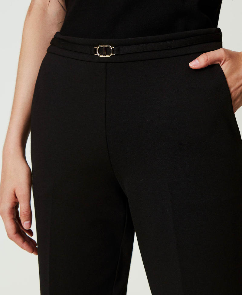 Scee by twin set Pantaloni con cinturino Oval T e piega Sconto di tempo limitato