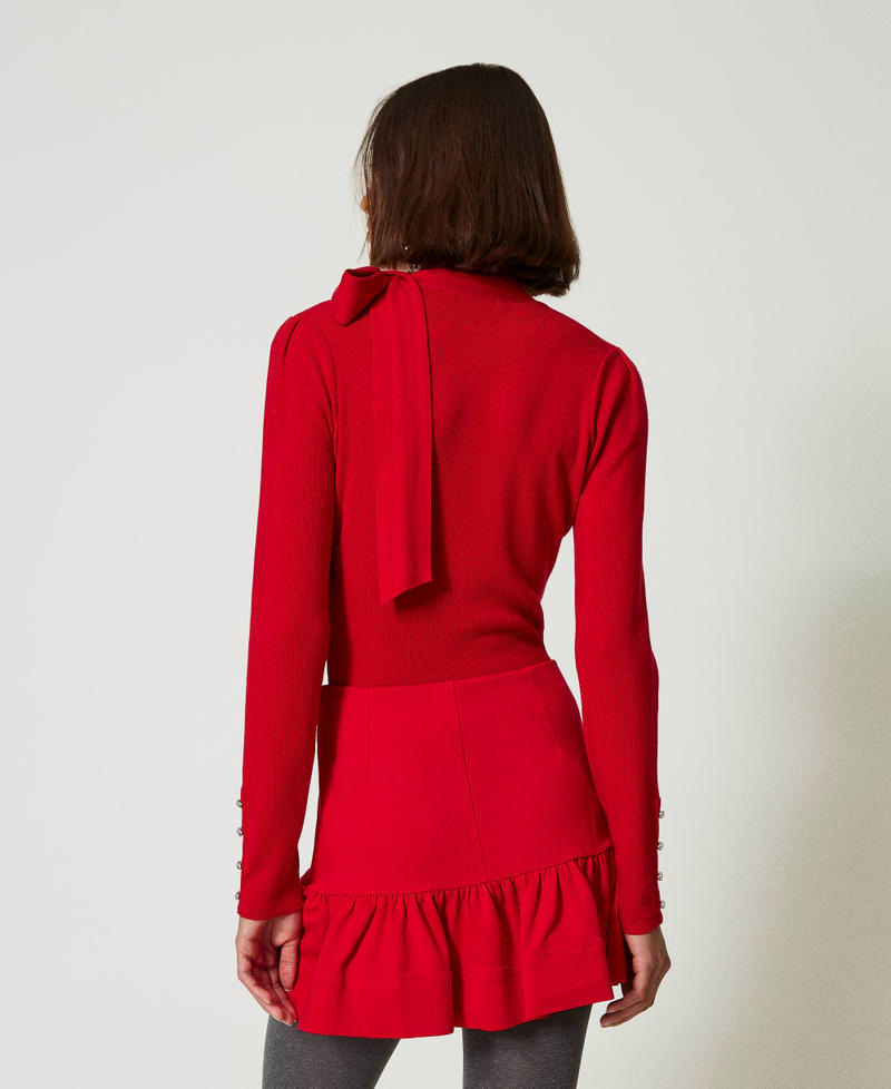 Scee by twin set Maglia lupetto con fiocco e ricamo Sottocosto