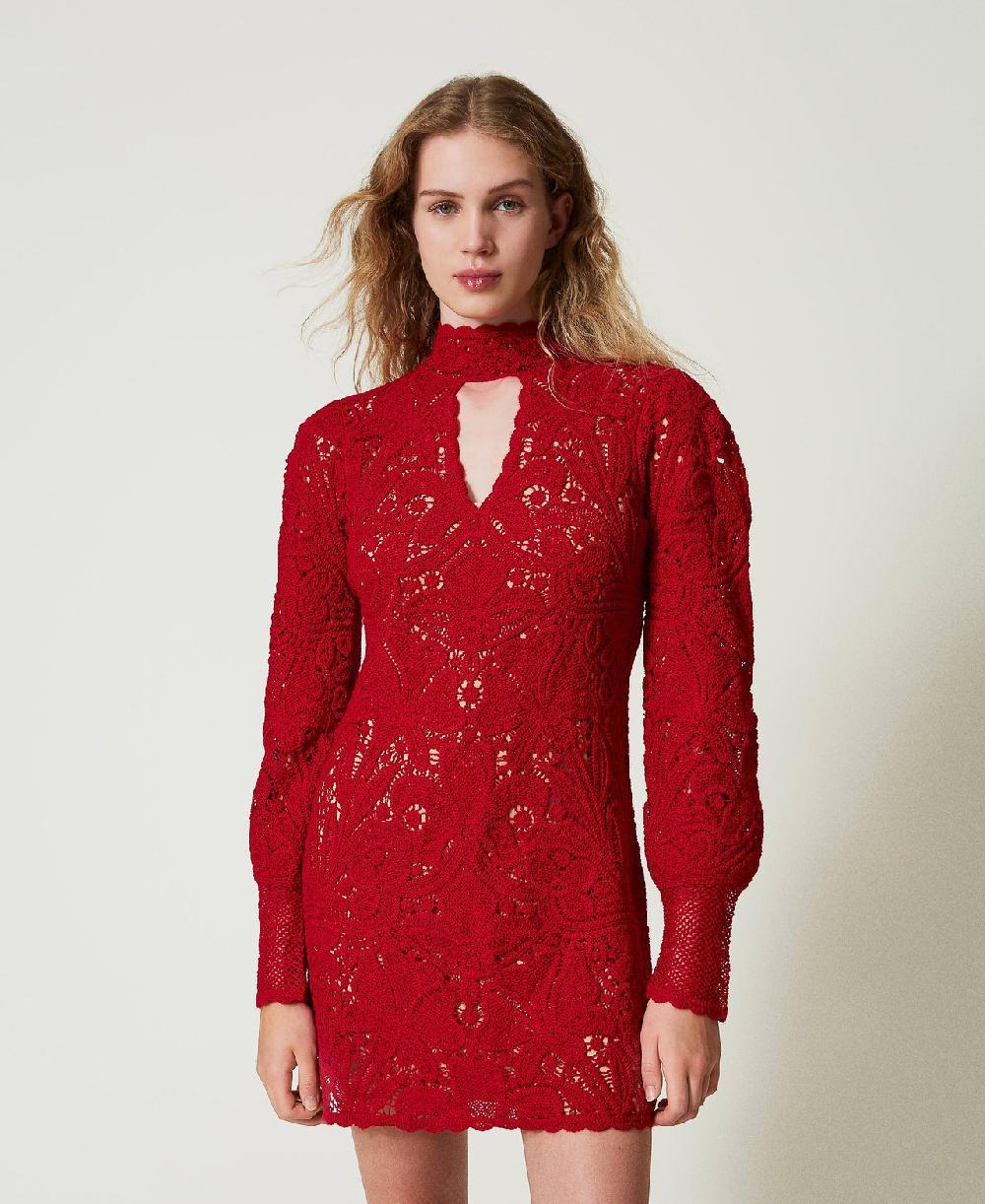 Scee by twin set Abito corto in maglia crochet a fiori Convenienza