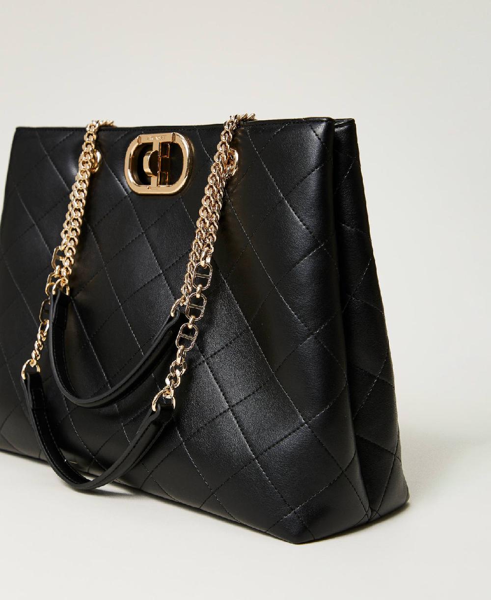 Scee by twin set Borsa shopper con chiusura Oval T Economico
