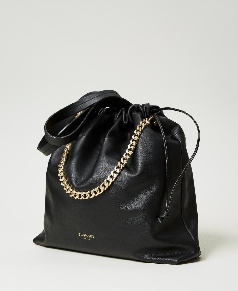 Scee by twin set Borsa shopper grande in pelle con coulisse Hotsell