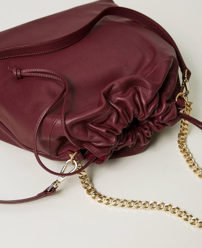 Scee by twin set Borsa shopper media in pelle con coulisse Moda