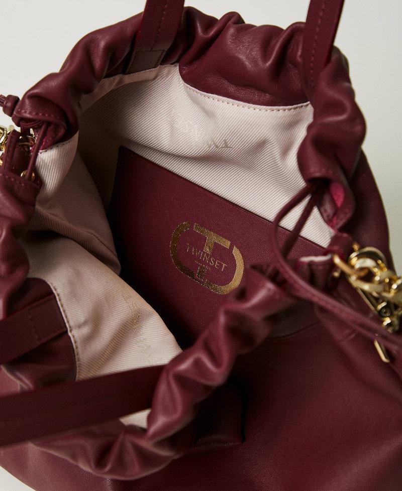 Scee by twin set Borsa shopper media in pelle con coulisse Moda