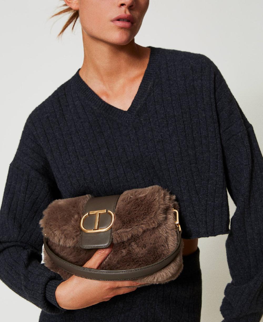 Scee by twin set Borsa a tracolla 'Amie' media in faux fur