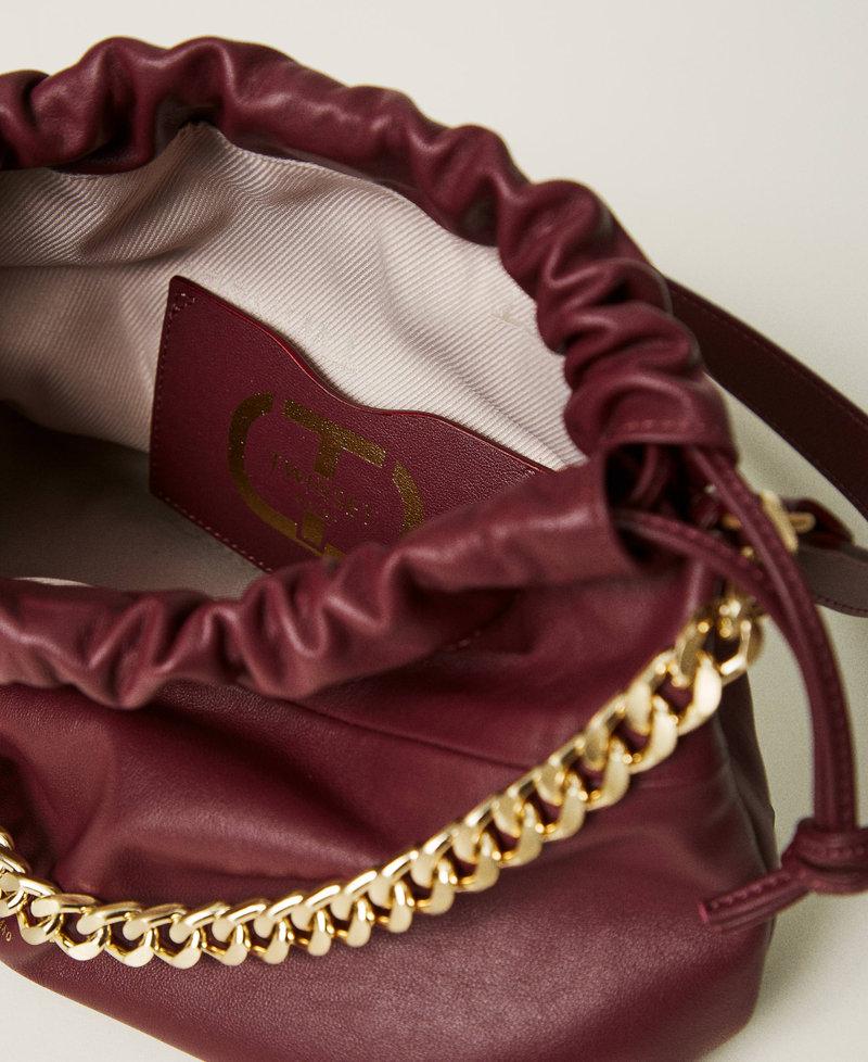 Scee by twin set Borsa a tracolla in pelle con coulisse Qualità