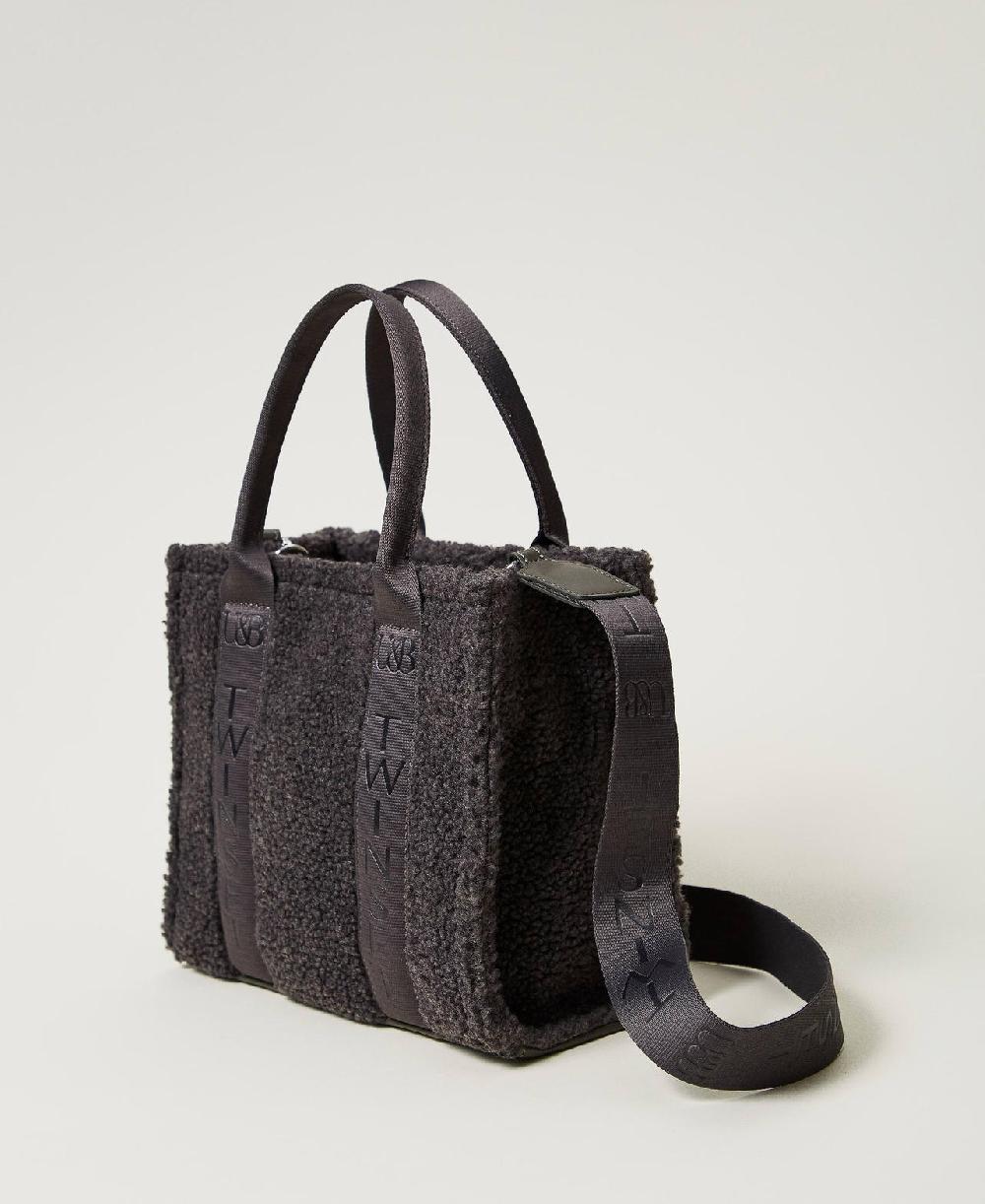 Scee by twin set Borsa shopper in faux fur effetto furry Negozi Online