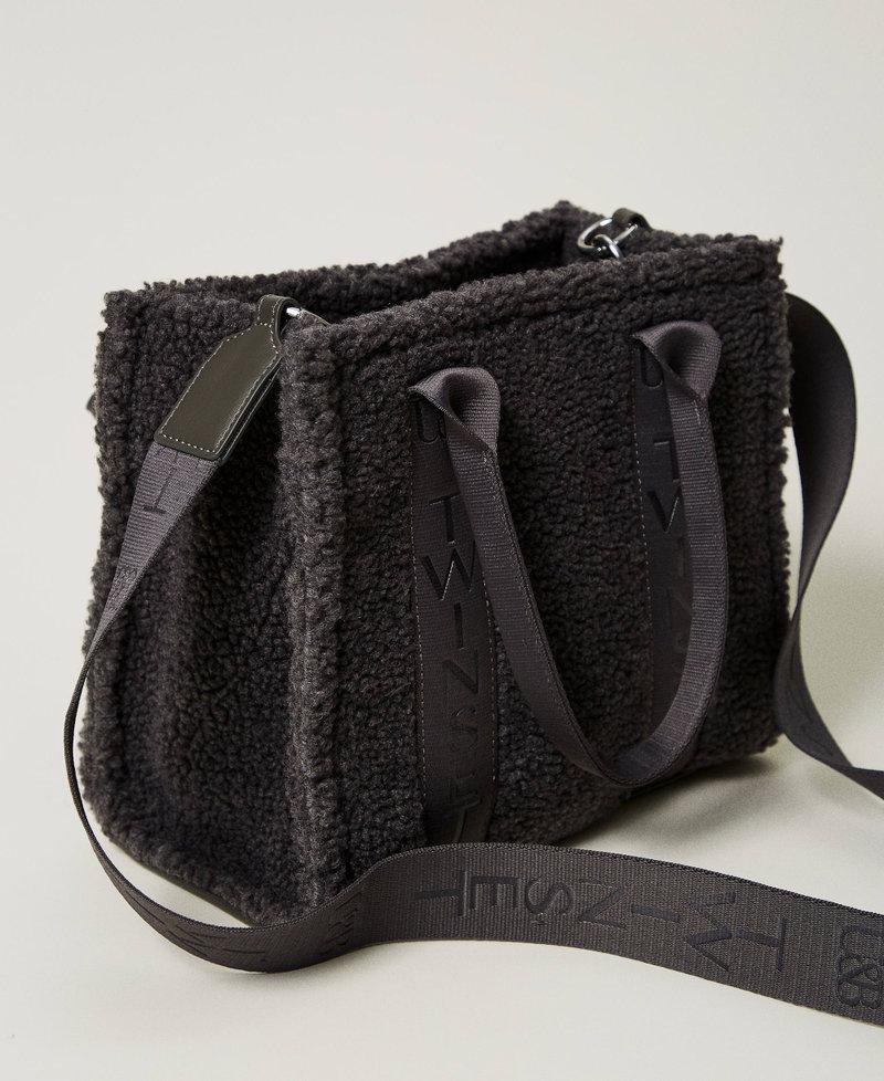 Scee by twin set Borsa shopper in faux fur effetto furry Negozi Online