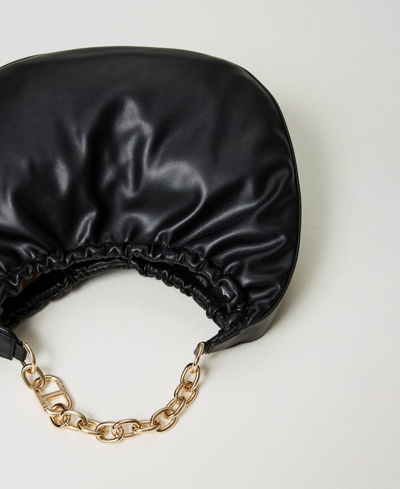 Scee by twin set Borsa hobo ‘Croissant’ con arricciatura e Oval T Consegna Veloce