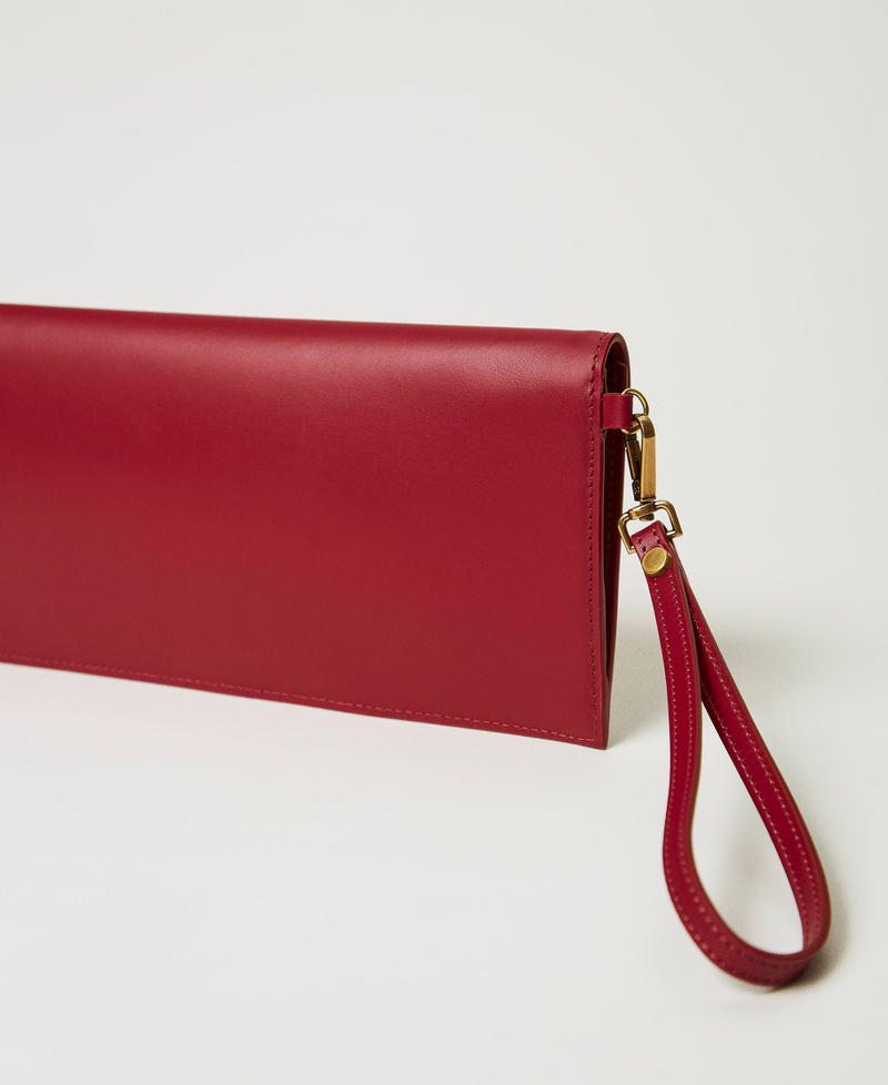 Scee by twin set Clutch in pelle con logo Fino Al -60%