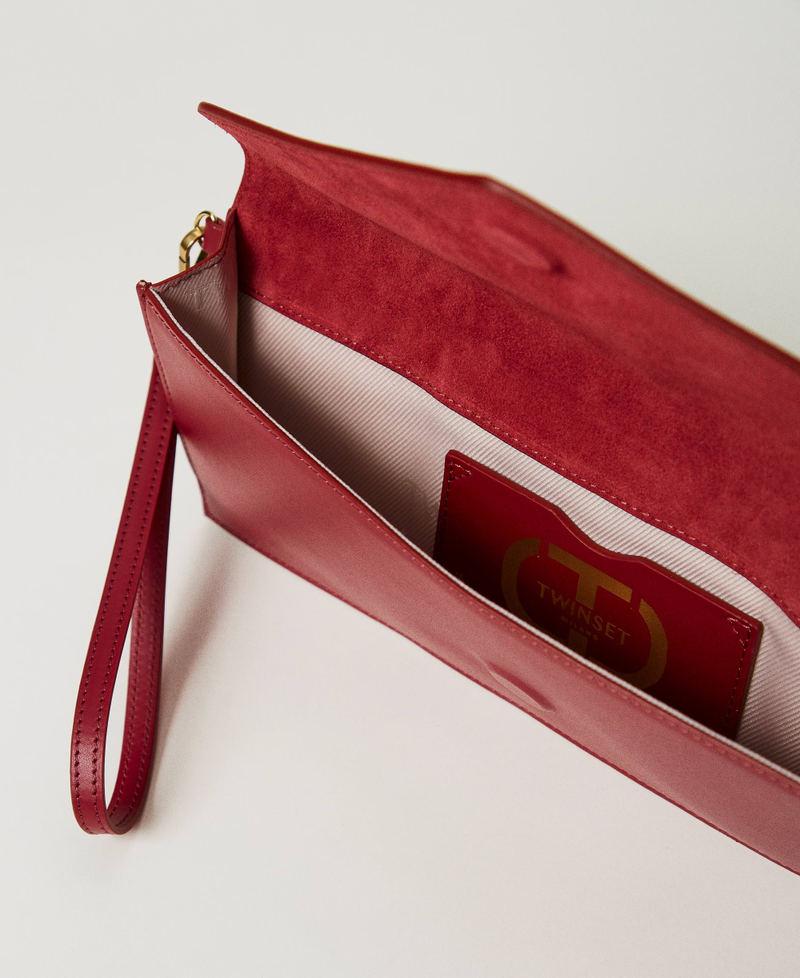 Scee by twin set Clutch in pelle con logo Fino Al -60%