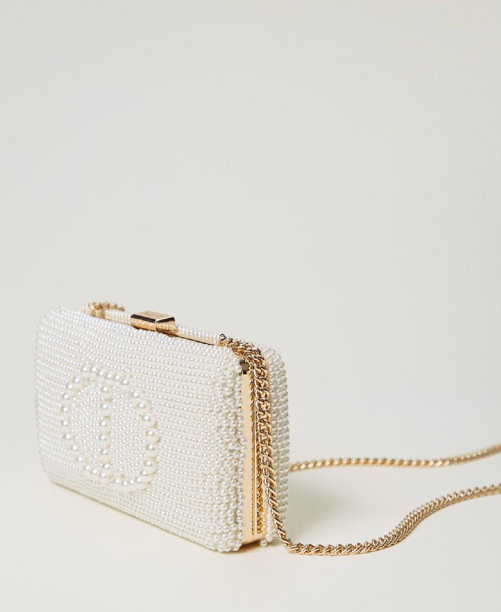 Scee by twin set Clutch con perle e Oval T Prezzo Ridotto