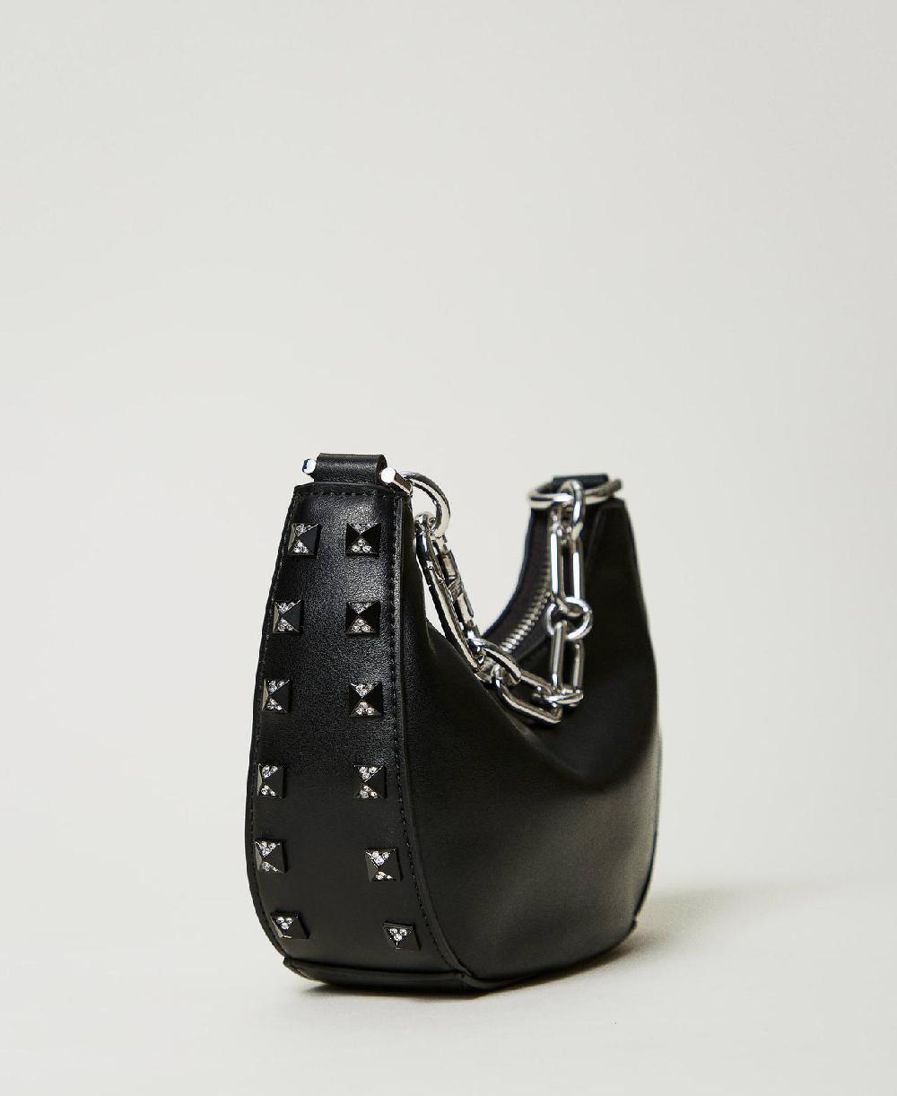 Scee by twin set Borsa ‘Mini Croissant’ con borchie In Vendita
