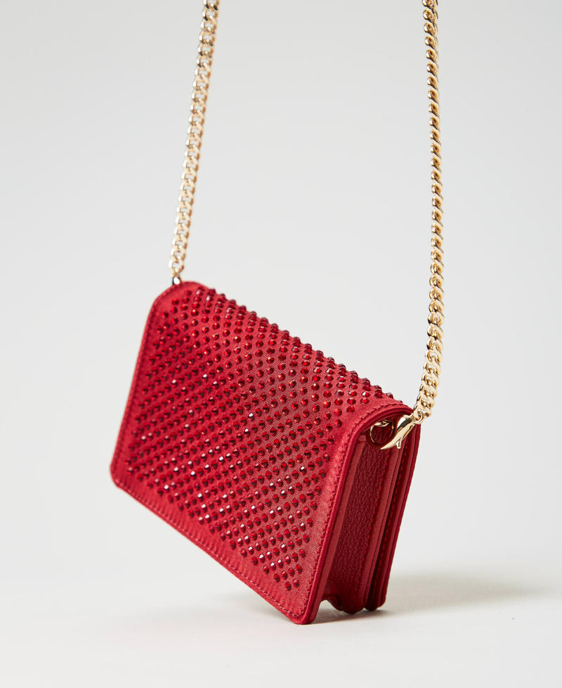 Scee by twin set Mini borsa a tracolla in raso con strass Hotsell