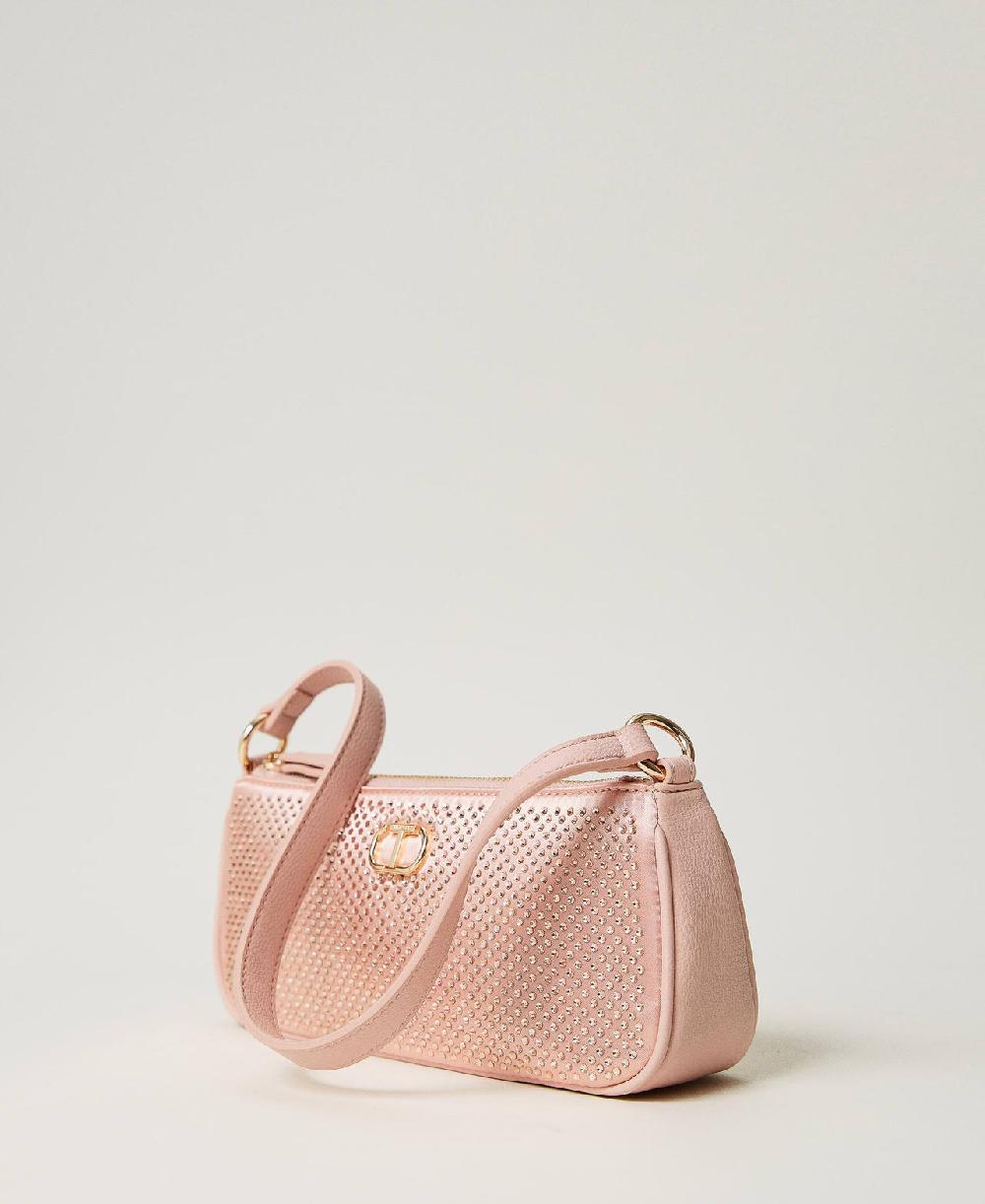 Scee by twin set Mini borsa in raso con strass e Oval T Negozio