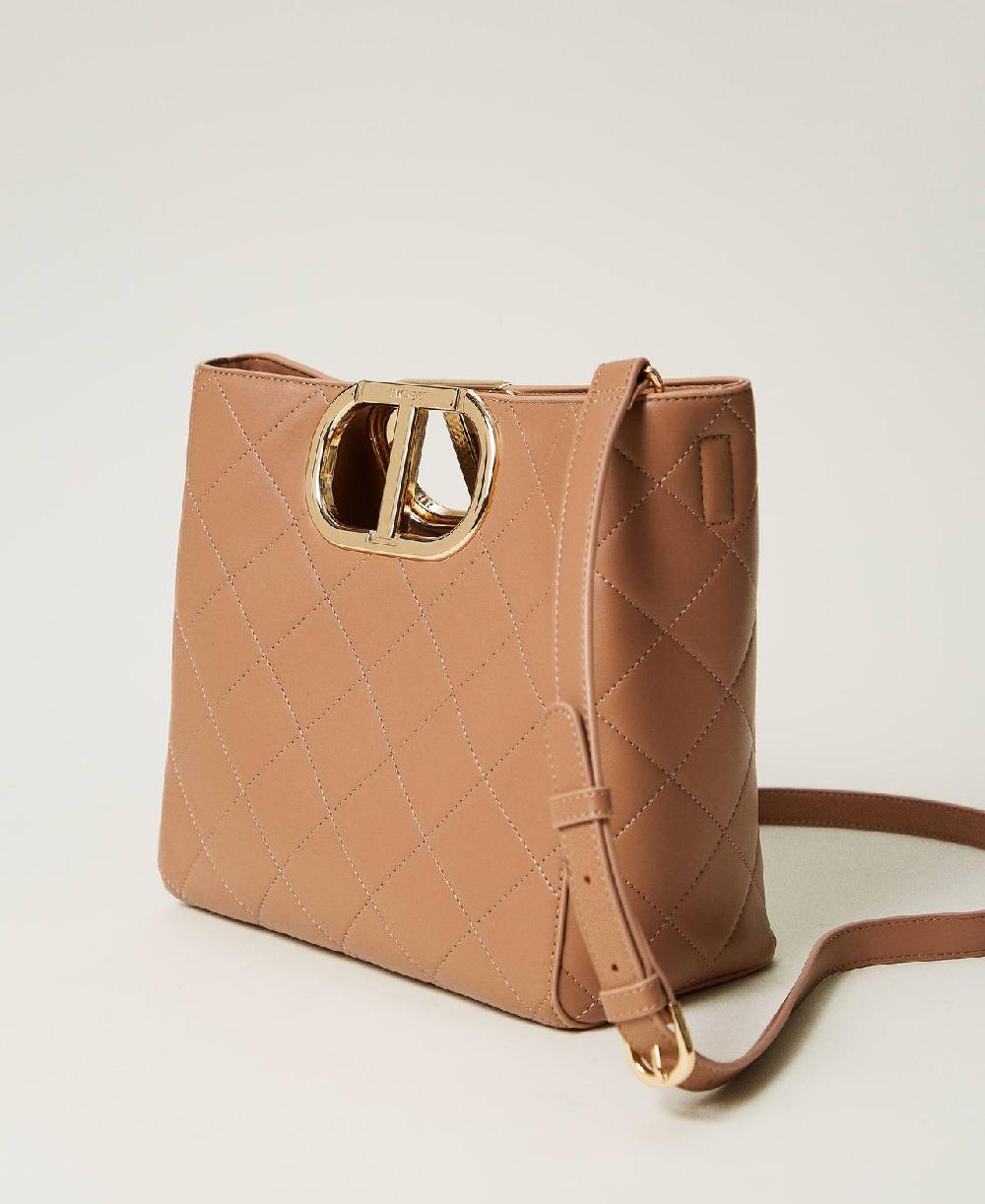 Scee by twin set Borsa shopper 'Lila' trapuntata con manico Oval T Nuova