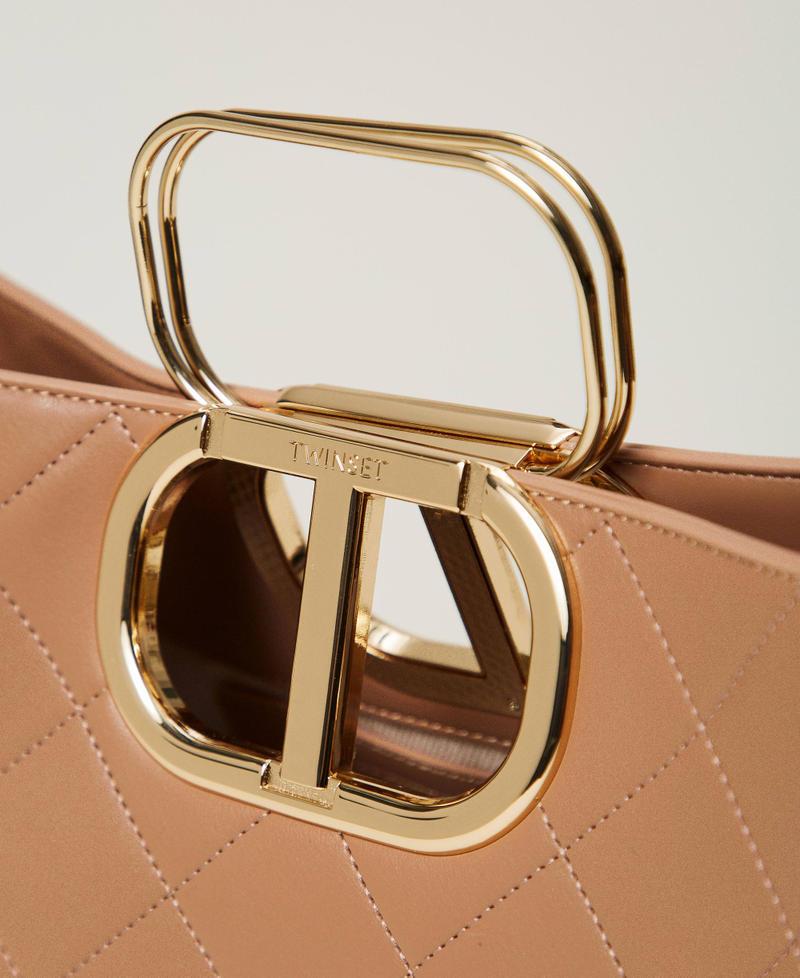 Scee by twin set Borsa shopper 'Lila' trapuntata con manico Oval T Nuova