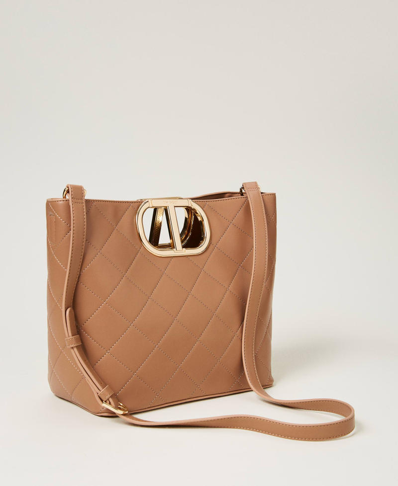 Scee by twin set Borsa shopper 'Lila' trapuntata con manico Oval T Nuova