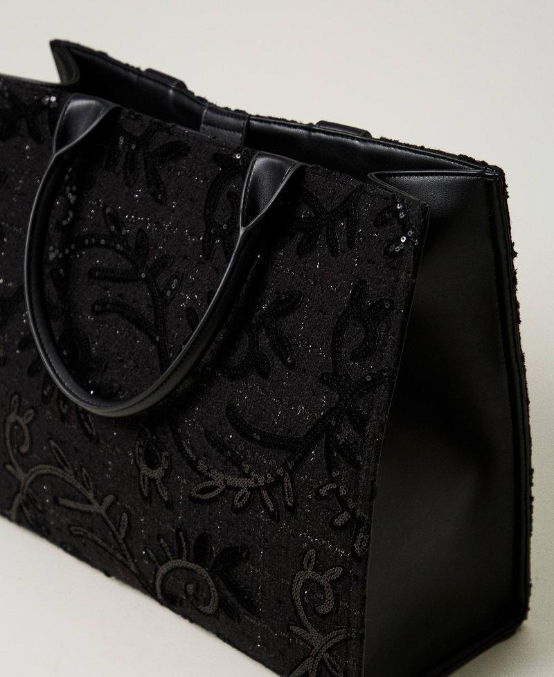 Scee by twin set Borsa shopper 'Victoria' con ricamo e logo Moda