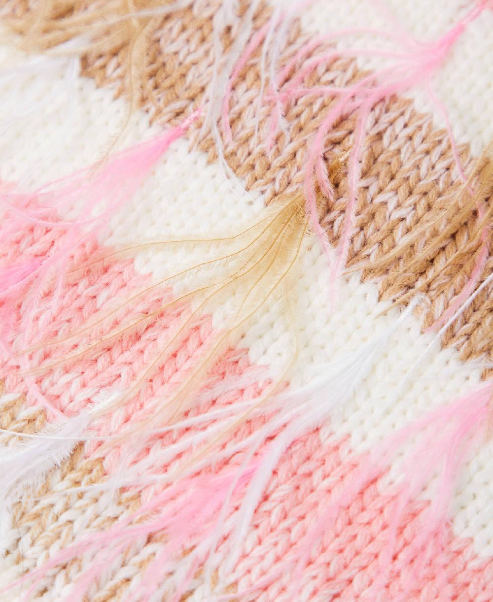 Scee by twin set Sciarpa jacquard con piume Vendita