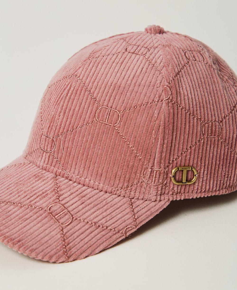 Scee by twin set Cappello da baseball in velluto con Oval T Prezzo Ridotto